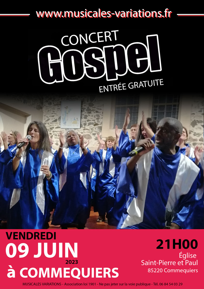 Musicales Variations Concert gospel à La Chapelle de Sion (Saint Hilaire de Riez 85270)  le 20/01/2023